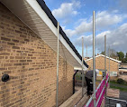 New white fascias and soffits fitted from scaffolding